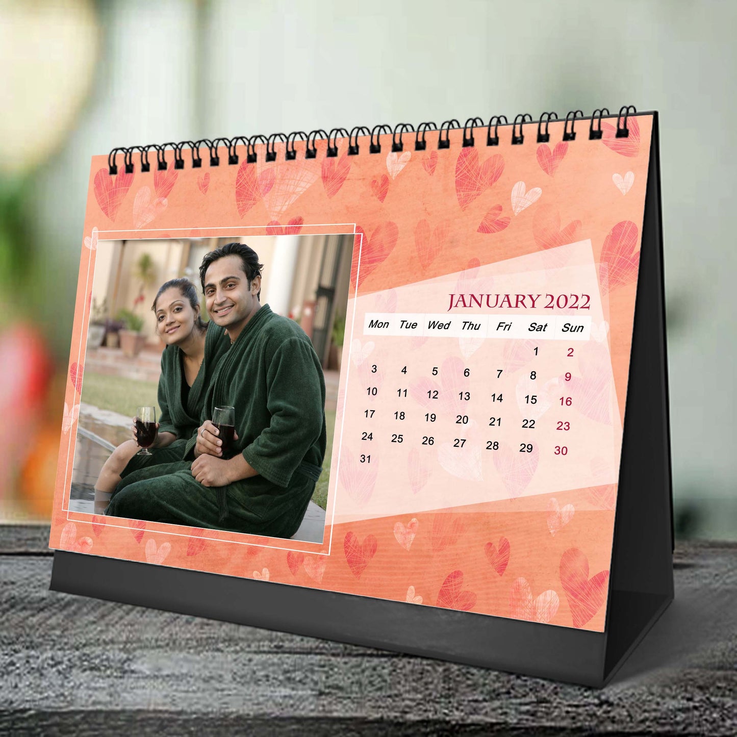 6x8 12 Months Heart Calendar