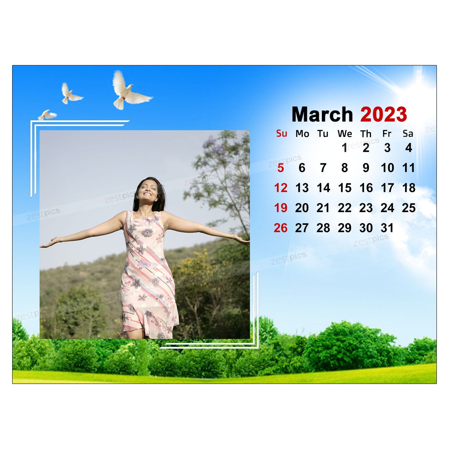 6x8 12 Months Season's Calendar