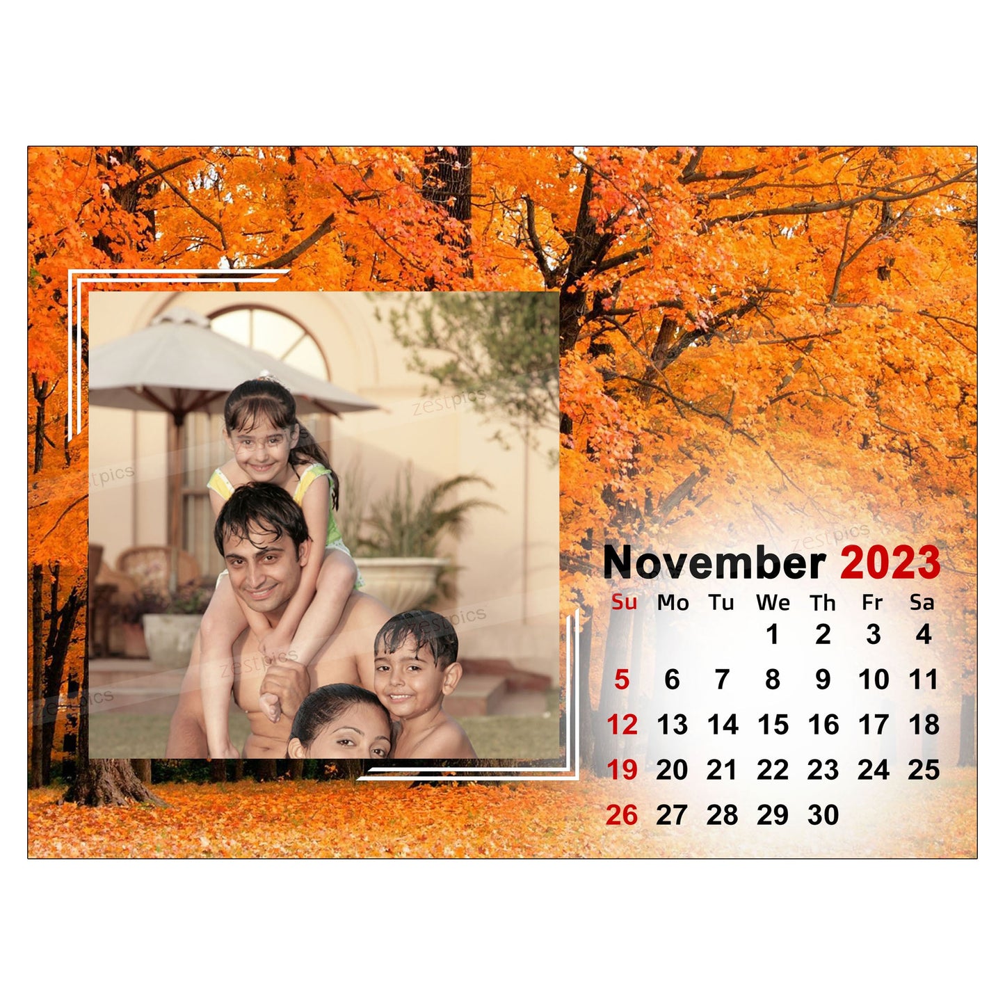 6x8 12 Months Season's Calendar