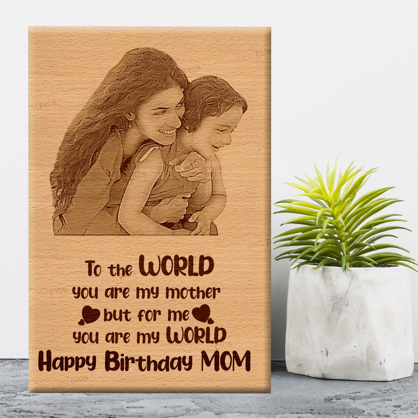 Birthday Gift for MOM Personalized Engraved Photo Plaque Gift For Her