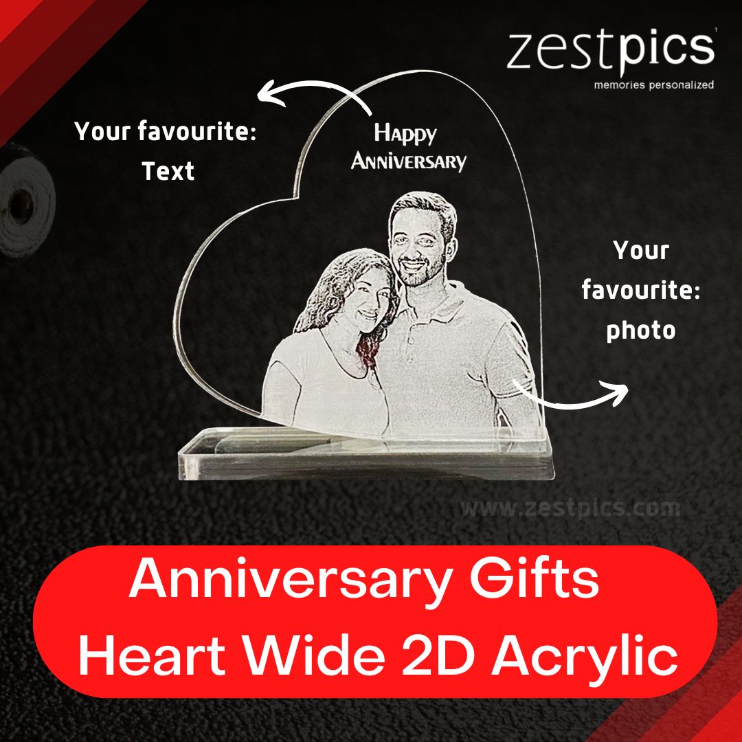 Anniversary Gifts - Heart Wide 2D Acrylic