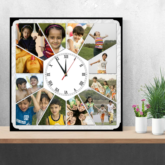 12 Photos Table Clock