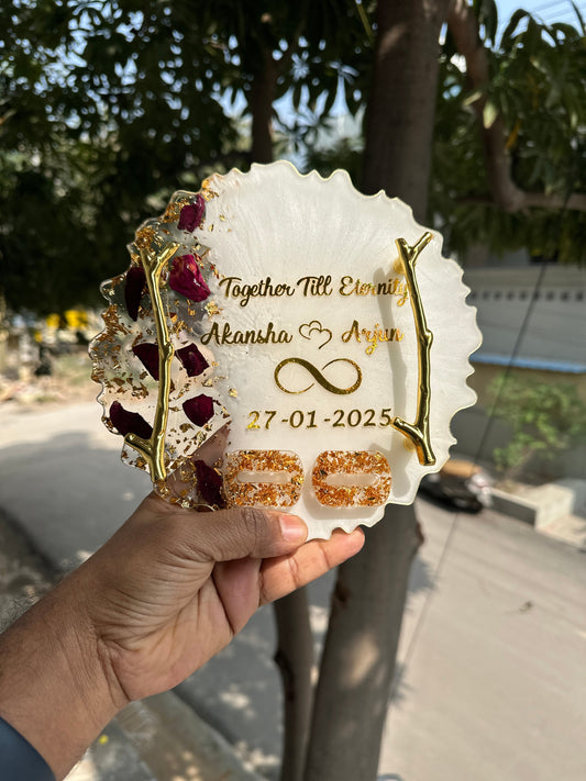 Capture Your Love Story: Personalized Engagement Ring Platter
